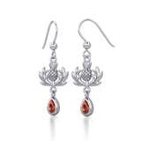 Thistle Silver Earrings with Dangling Gemstone TER1914 - Jewelry