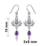 Thistle Silver Earrings with Dangling Gemstone TER1914 - Jewelry