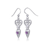 Goddess with Heart Gemstone Silver Earrings TER1918 - Jewelry