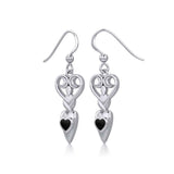 Goddess with Heart Gemstone Silver Earrings TER1918 - Jewelry