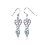 Goddess with Heart Gemstone Silver Earrings TER1918 - Jewelry