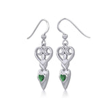 Goddess with Heart Gemstone Silver Earrings TER1918 - Jewelry