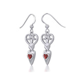 Goddess with Heart Gemstone Silver Earrings TER1918 - Jewelry