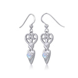 Goddess with Heart Gemstone Silver Earrings TER1918 - Jewelry