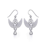 Winged Goddess Angel Sterling Silver Earrings TER1922