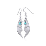 Celtic Trinity Knot Angel Wing Silver Earrings with Round Gemstone TER1926 - Jewelry