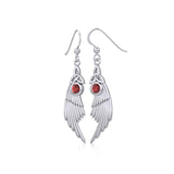Celtic Trinity Knot Angel Wing Silver Earrings with Round Gemstone TER1926 - Jewelry