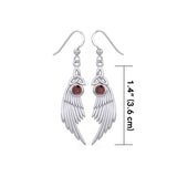 Celtic Trinity Knot Angel Wing Silver Earrings with Round Gemstone TER1926 - Jewelry