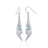 Celtic Knot Angel Wing Silver Earrings with Oval Gemstone TER1927 - Jewelry