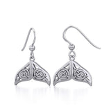 Celtic Knotwork Whale Tail Sterling Silver Earrings TER1929