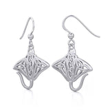 Grant the positive energy Celtic Manta Ray Sterling Silver Earrings TER1930
