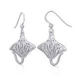 Grant the positive energy Silver Celtic Manta Ray Earrings TER1930 - Jewelry