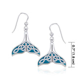 Celtic Whale Tail Silver Earrings with Enamel TER1931 - Jewelry