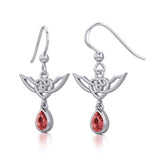 Celtic Knotwork Silver Earrings with Dangling Gemstone TER1933 - Jewelry