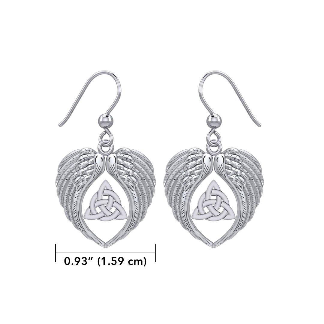 Feel the Tranquil in Angels Wings Silver Earrings with Triquetra TER1944 - Jewelry