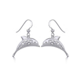 Celtic Joyful Dolphins Silver Earrings TER1951 - Jewelry