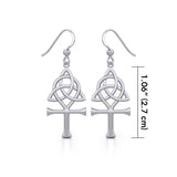 Triquetra and Ankh Silver Earrings TER1952 - Jewelry