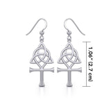 Triquetra and Ankh Silver Earrings TER1952