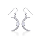 A Glimpse of the Crescent Moon's Beginning ~ Silver Jewelry Earrings TER1953 - Jewelry