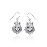 Wonderful Wolf Head Sterling Silver Earrings TER1954 - Jewelry