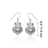 Wonderful Wolf Head Sterling Silver Earrings TER1954 - Jewelry