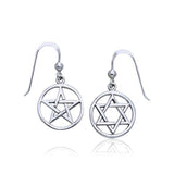 The Pentacle and Star Of David Earrings TER201 - Jewelry