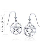 The Pentacle and Star Of David Earrings TER201 - Jewelry