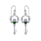 Irish Claddagh Mini Spiritual Key Silver Earrings TER2033 - Jewelry