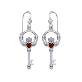 Irish Claddagh Mini Spiritual Key Silver Earrings TER2033