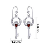 Irish Claddagh Mini Spiritual Key Silver Earrings TER2033