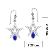 Five-Pointed Star Spirit Silver Earrings with Gemstone TER2035