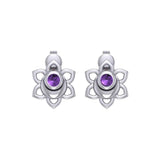 Svadhisthana Sacral Chakra Sterling Silver Post Earrings with Gemstone TER2038 - Jewelry