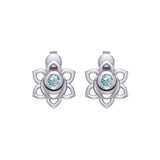 Svadhisthana Sacral Chakra Sterling Silver Post Earrings with Gemstone TER2038 - Jewelry