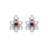 Svadhisthana Sacral Chakra Sterling Silver Post Earrings with Gemstone TER2038 - Jewelry