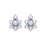 Svadhisthana Sacral Chakra Sterling Silver Post Earrings with Gemstone TER2038 - Jewelry
