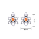 Svadhisthana Sacral Chakra Sterling Silver Post Earrings with Gemstone TER2038 - Jewelry
