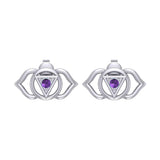 Ajna Third Eye Chakra Sterling Silver Post Earrings TER2042