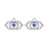 Ajna Third Eye Chakra Sterling Silver Post Earrings TER2042