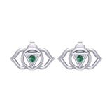 Ajna Third Eye Chakra Sterling Silver Post Earrings TER2042