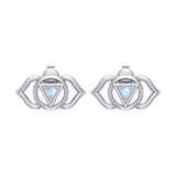 Ajna Third Eye Chakra Sterling Silver Post Earrings TER2042 - Jewelry
