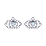 Ajna Third Eye Chakra Sterling Silver Post Earrings TER2042