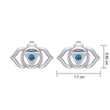 Ajna Third Eye Chakra Sterling Silver Post Earrings TER2042 - Jewelry