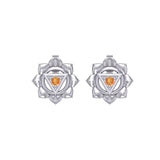 Manipura Solar Plexus Chakra Sterling Silver Post Earrings TER2043