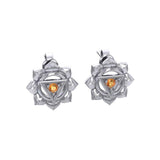 Manipura Solar Plexus Chakra Sterling Silver Post Earrings TER2043