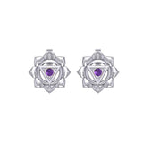 Manipura Solar Plexus Chakra Sterling Silver Post Earrings TER2043