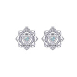 Manipura Solar Plexus Chakra Sterling Silver Post Earrings TER2043