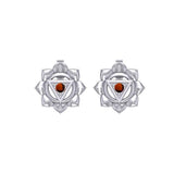 Manipura Solar Plexus Chakra Sterling Silver Post Earrings TER2043