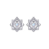 Manipura Solar Plexus Chakra Sterling Silver Post Earrings TER2043