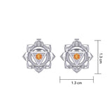 Manipura Solar Plexus Chakra Sterling Silver Post Earrings TER2043