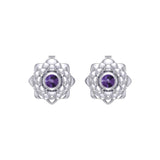 Sahasrara Crown Chakra Sterling Silver Post Earrings TER2046 - Jewelry